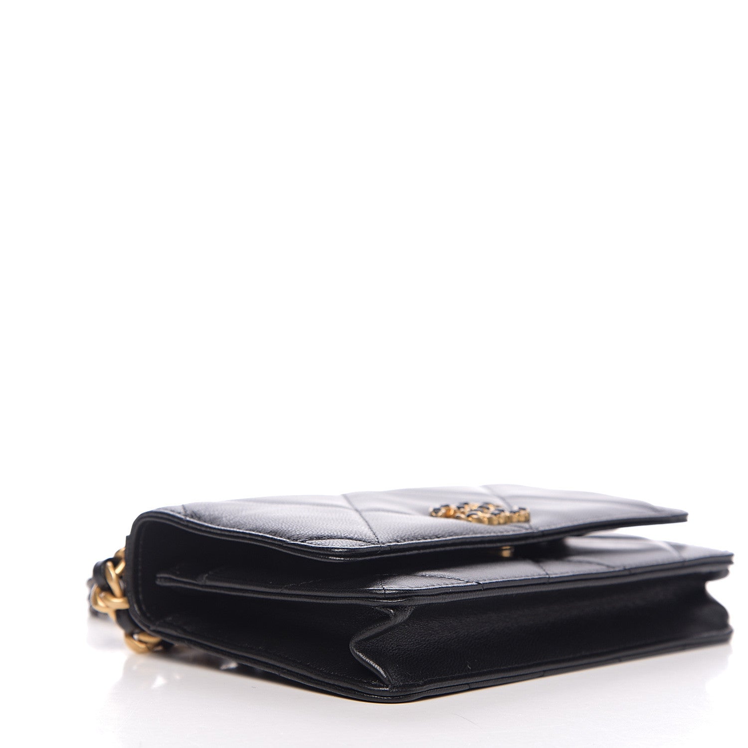 Chanel Goatskin Quilted 19 Wallet On Chain WOC Black 3 of 11