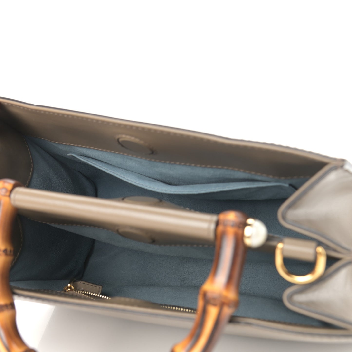 Nappa Bamboo Web Small Nymphaea Top Handle Bag Brown