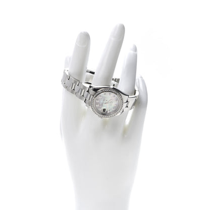 Rolex Stainless Steel Diamond Black Mother of Pearl 26mm Oyster Perpetual Datejust Watch 179384 2 of 7