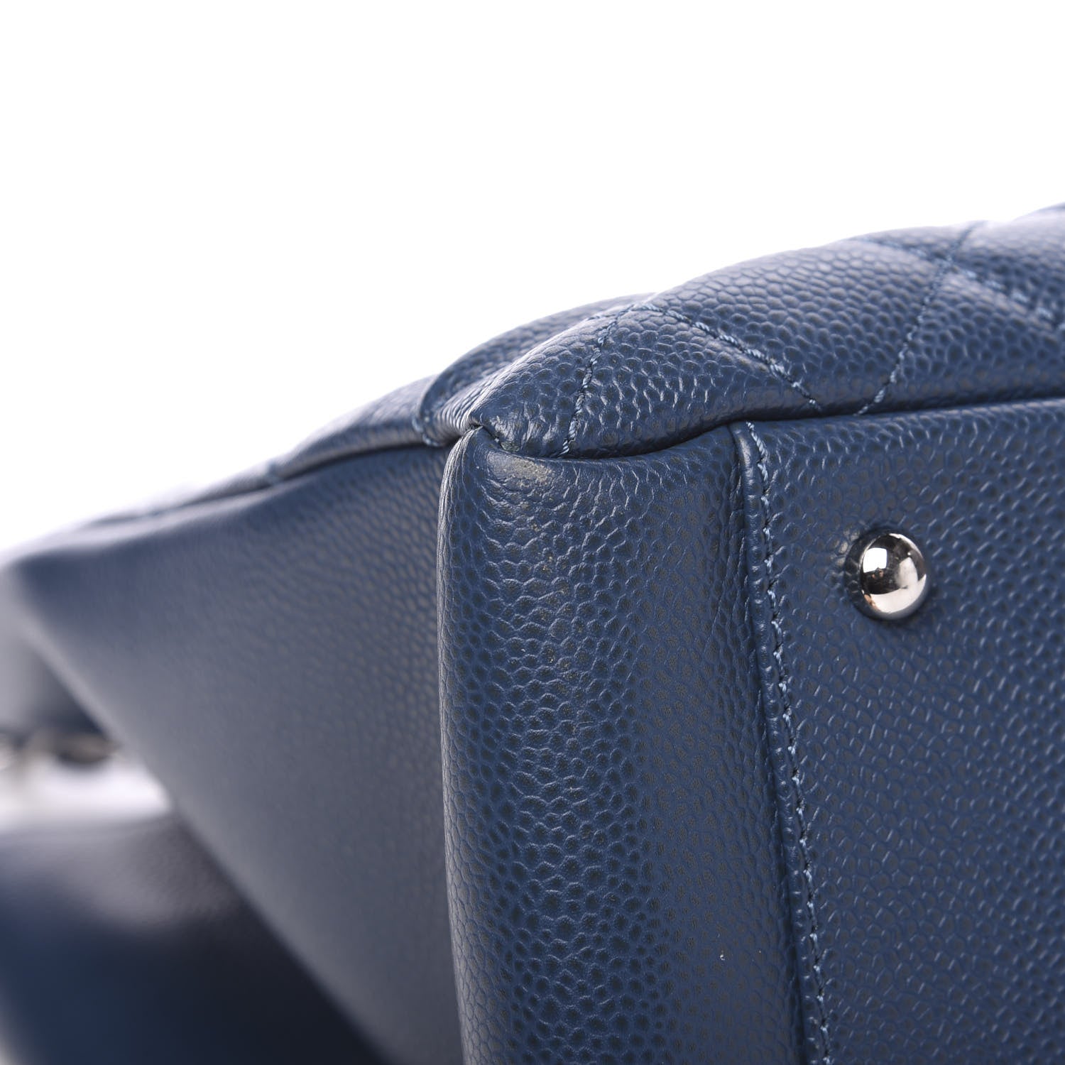 Chanel Caviar Quilted XL Grand Shopping Tote GST Navy Blue 10 of 13