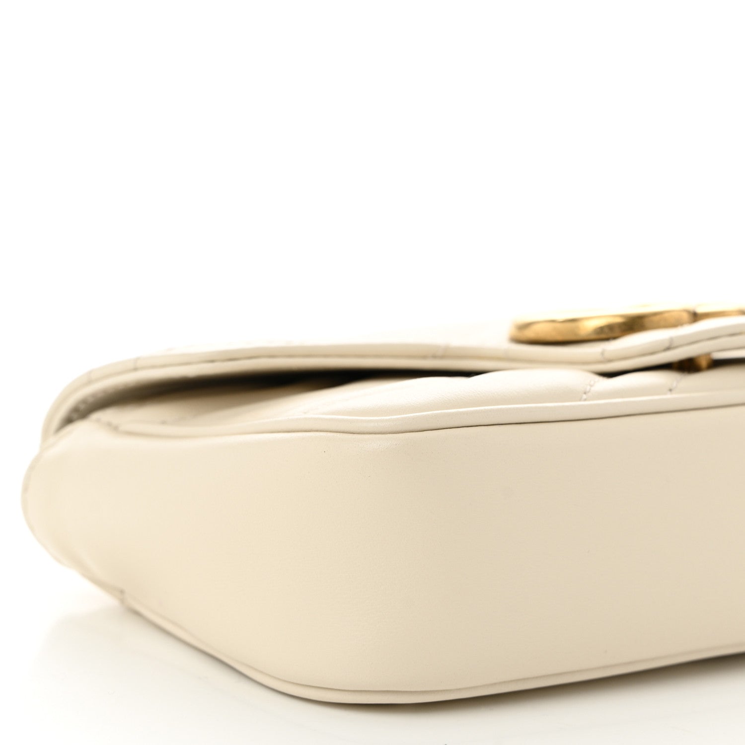 Gucci Calfskin Matelasse Super Mini GG Marmont Shoulder Bag White 9 of 12