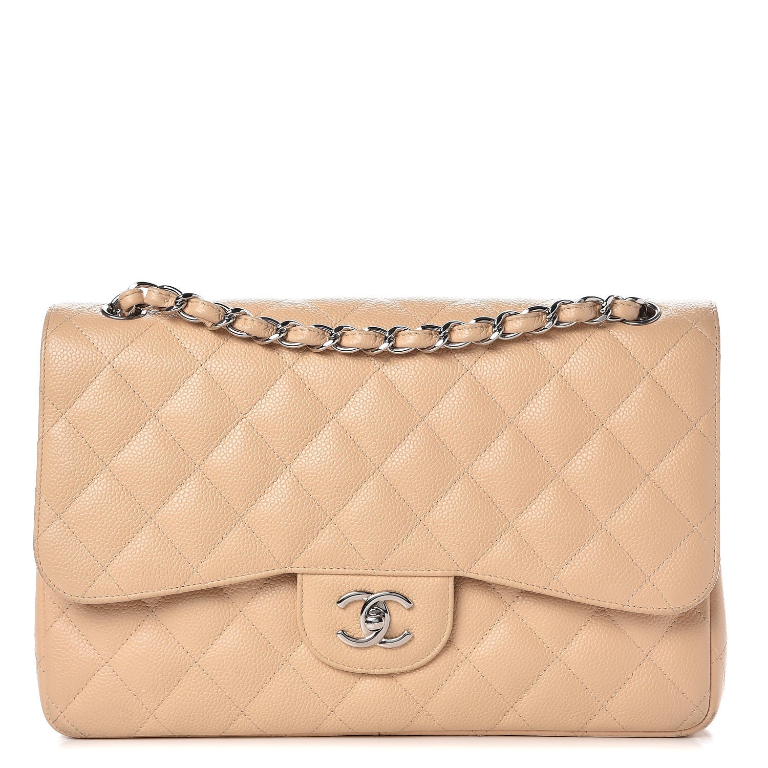 Chanel Caviar Quilted Jumbo Double Flap Beige Clair 1 of 14