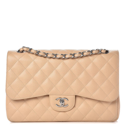 Chanel Caviar Quilted Jumbo Double Flap Beige Clair 1 of 14