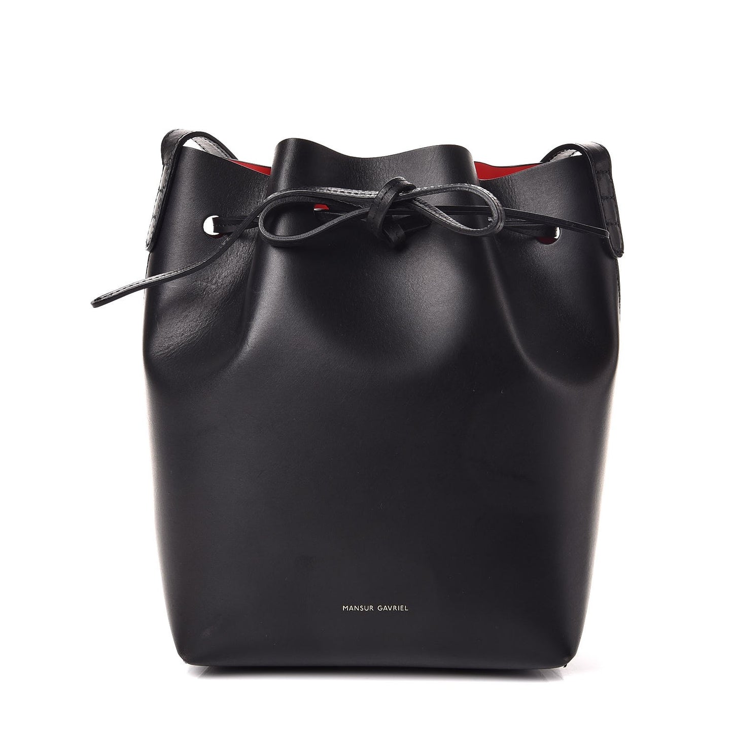 Calfskin Mini Bucket Bag Black Flamma