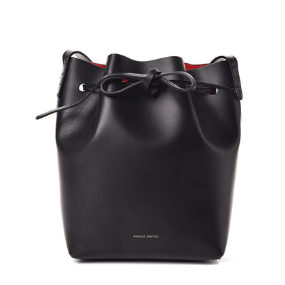 Mansur Gavriel Calfskin Mini Bucket Bag Black Flamma 1 of 7