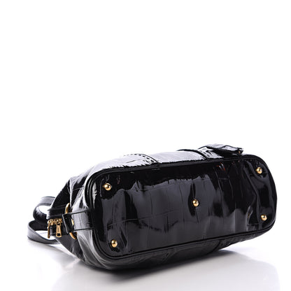 Saint Laurent Crocodile Embossed Patent Large Muse Black 3 of 17
