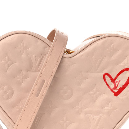 Louis Vuitton Lambskin Embossed Monogram Fall In Love Sac Coeur Light Pink 7 of 10