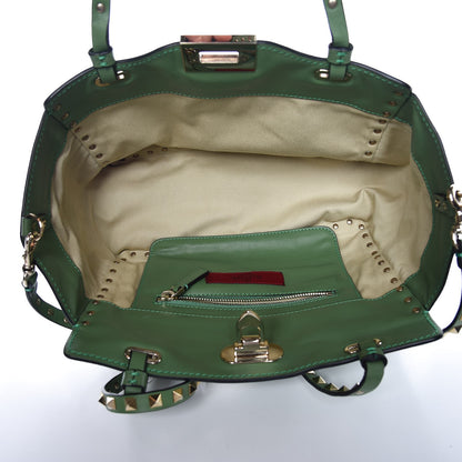 Valentino Garavani Vitello Small Rockstud Tote Jade 5 of 9