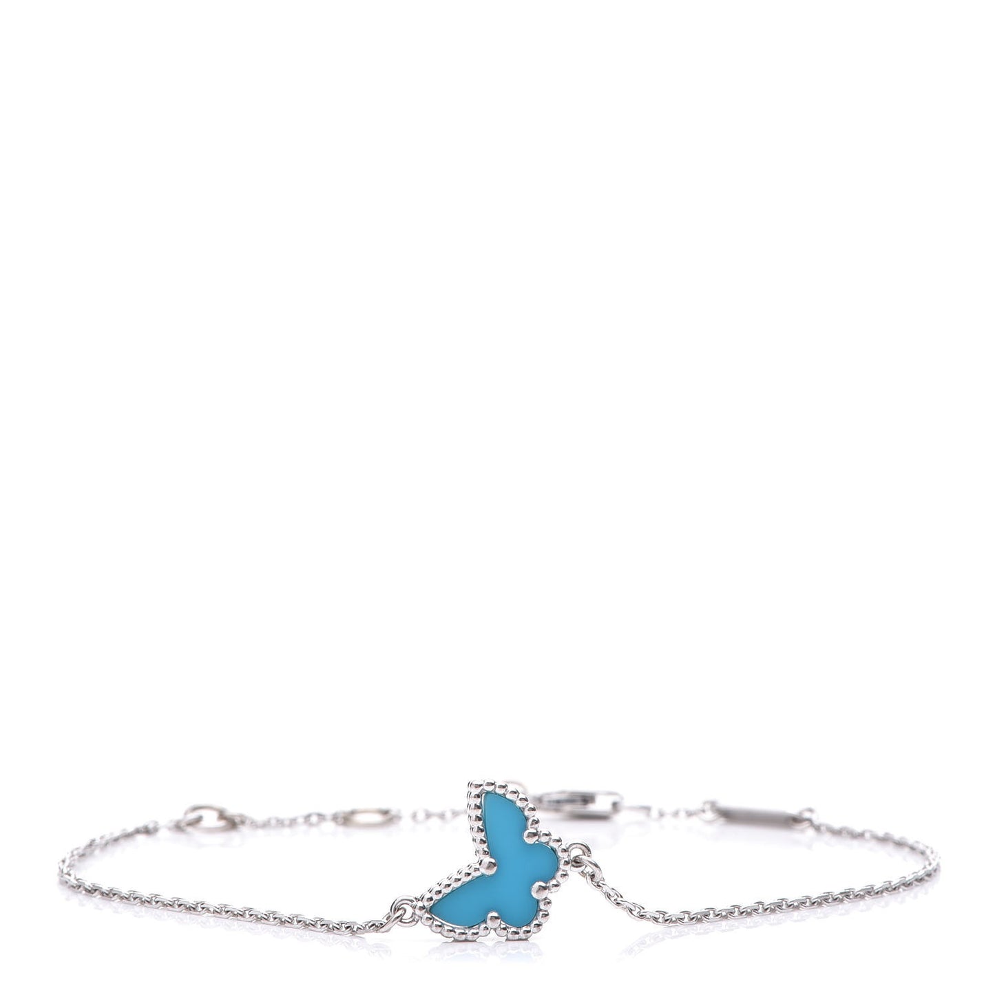 18K White Gold Turquoise Sweet Alhambra Butterfly Bracelet