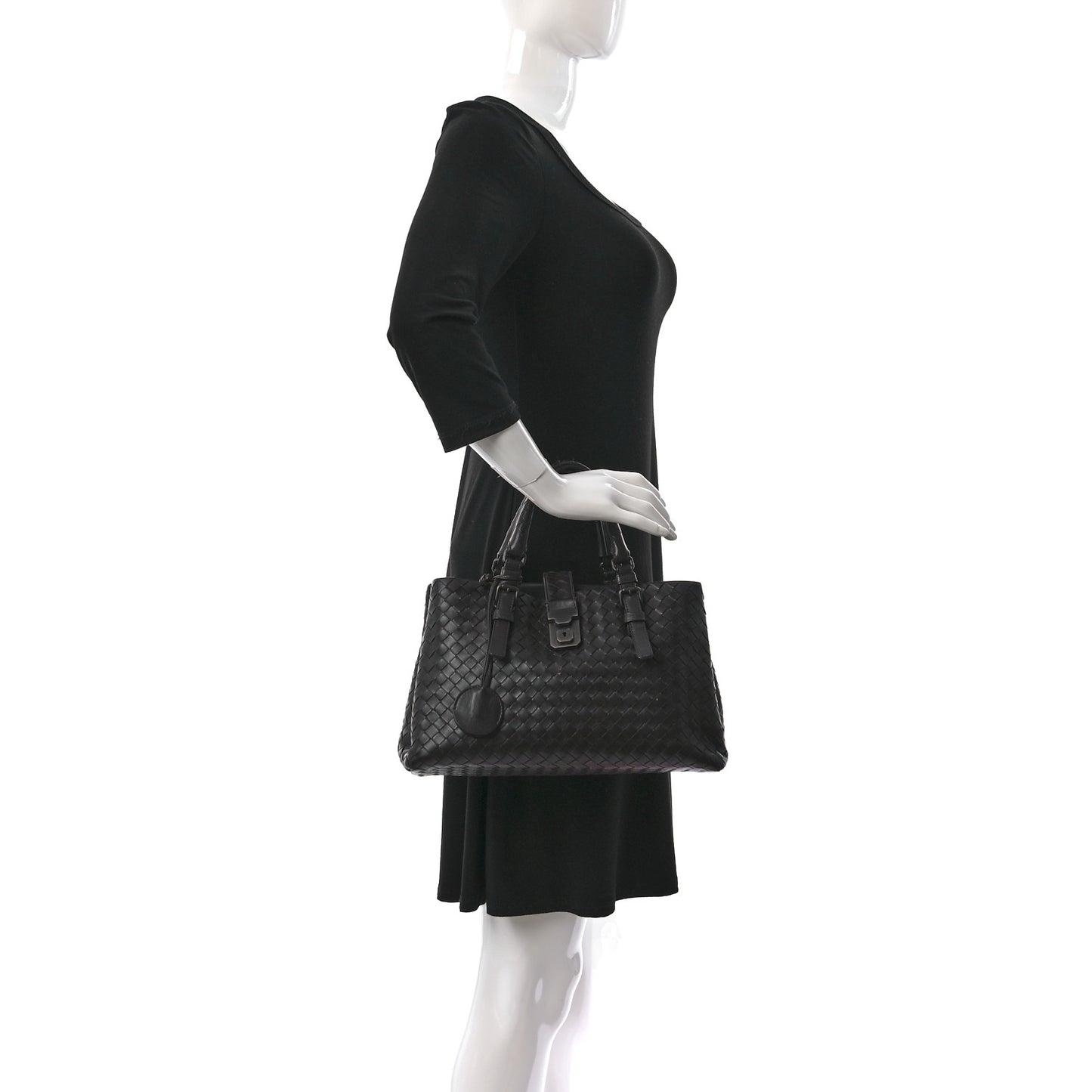 Light Calf Intrecciato Small Roma Brown