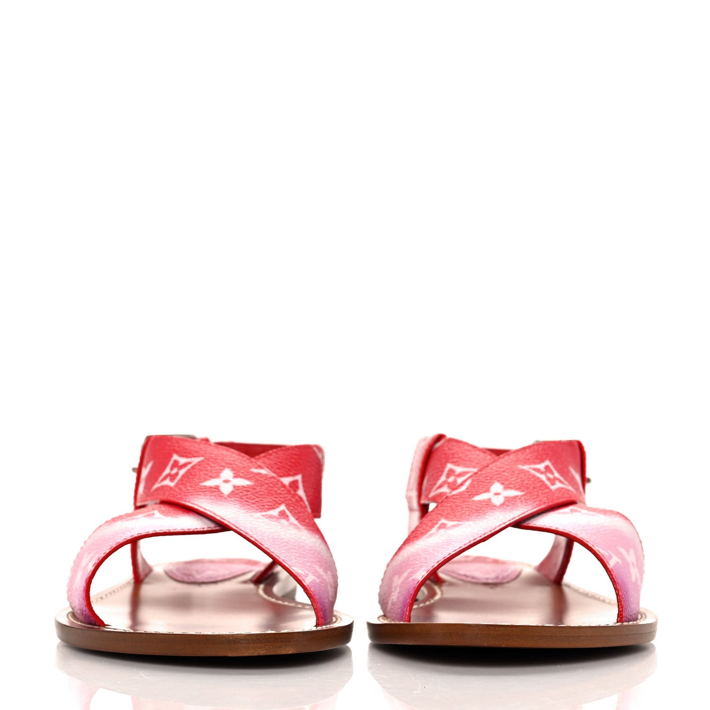 Monogram Escale Palma Flat Sandals 36.5 Rouge