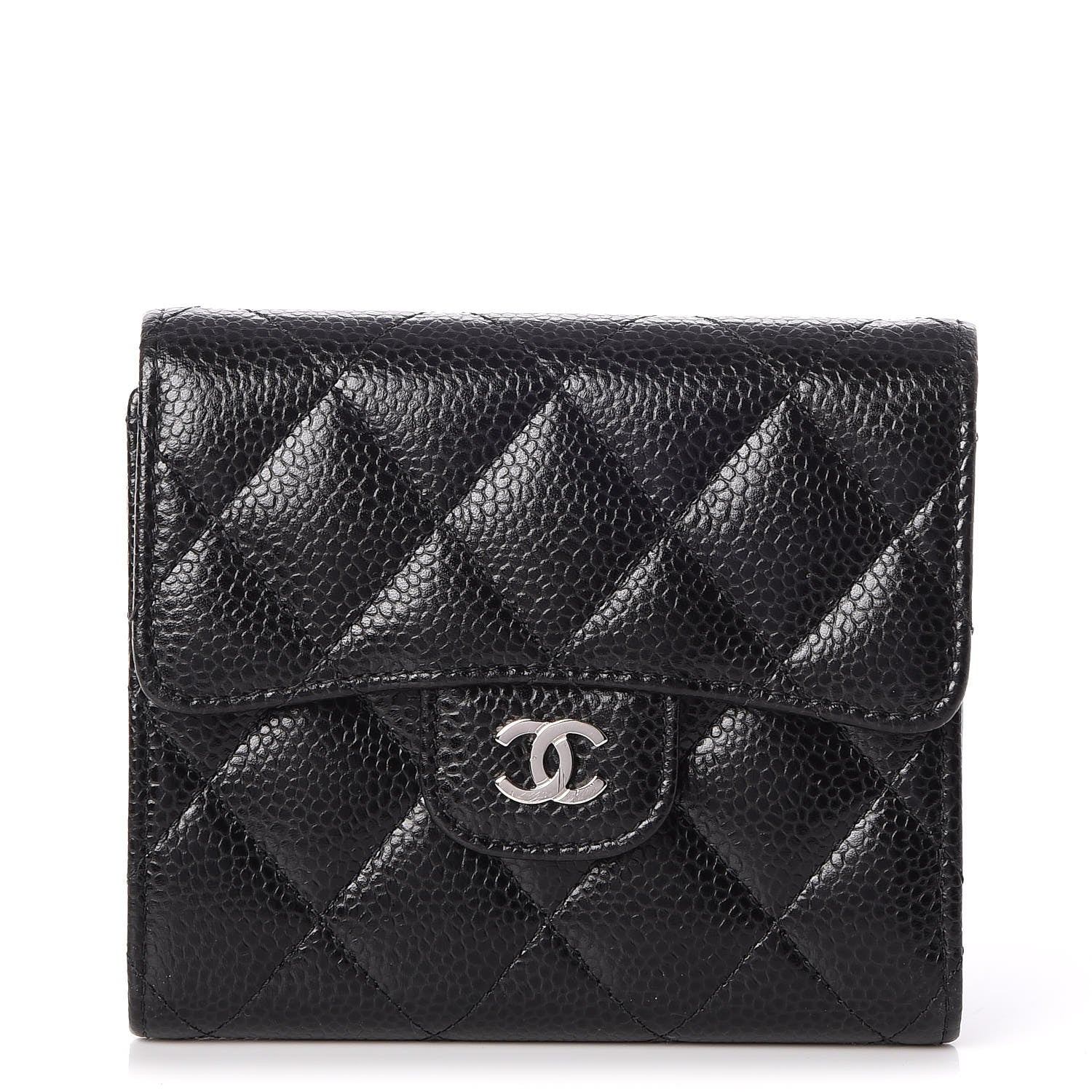 Chanel Caviar Quilted Compact Flap Wallet Black 1 of 8
