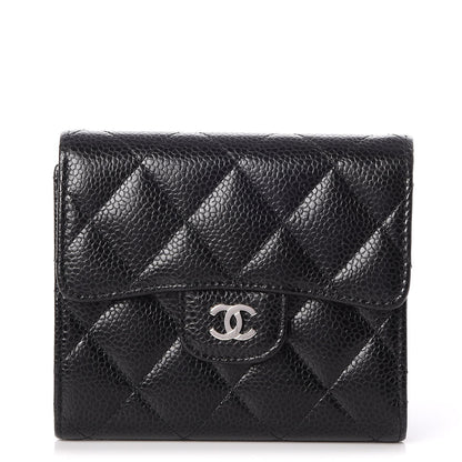 Chanel Caviar Quilted Compact Flap Wallet Black 1 of 8