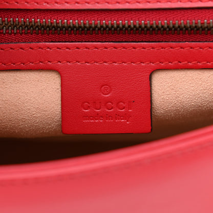 Gucci Calfskin Matelasse Small GG Marmont Top Handle Shoulder Bag Hibiscus Red 6 of 11