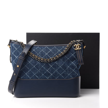 Chanel Denim Calfskin Medium Gabrielle Hobo Blue 11 of 11