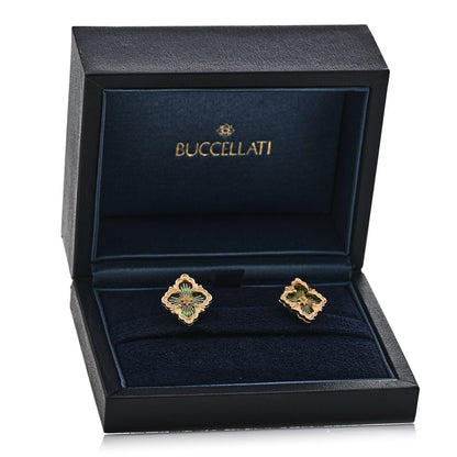Buccellati 18K Yellow Gold Enamel Medium Opera Tulle Earrings Green 6 of 6