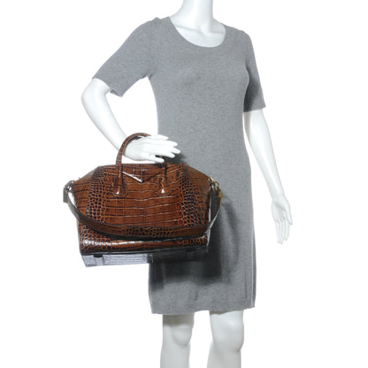 Givenchy Calfskin Crocodile Embossed Medium Antigona Brown 2 of 6
