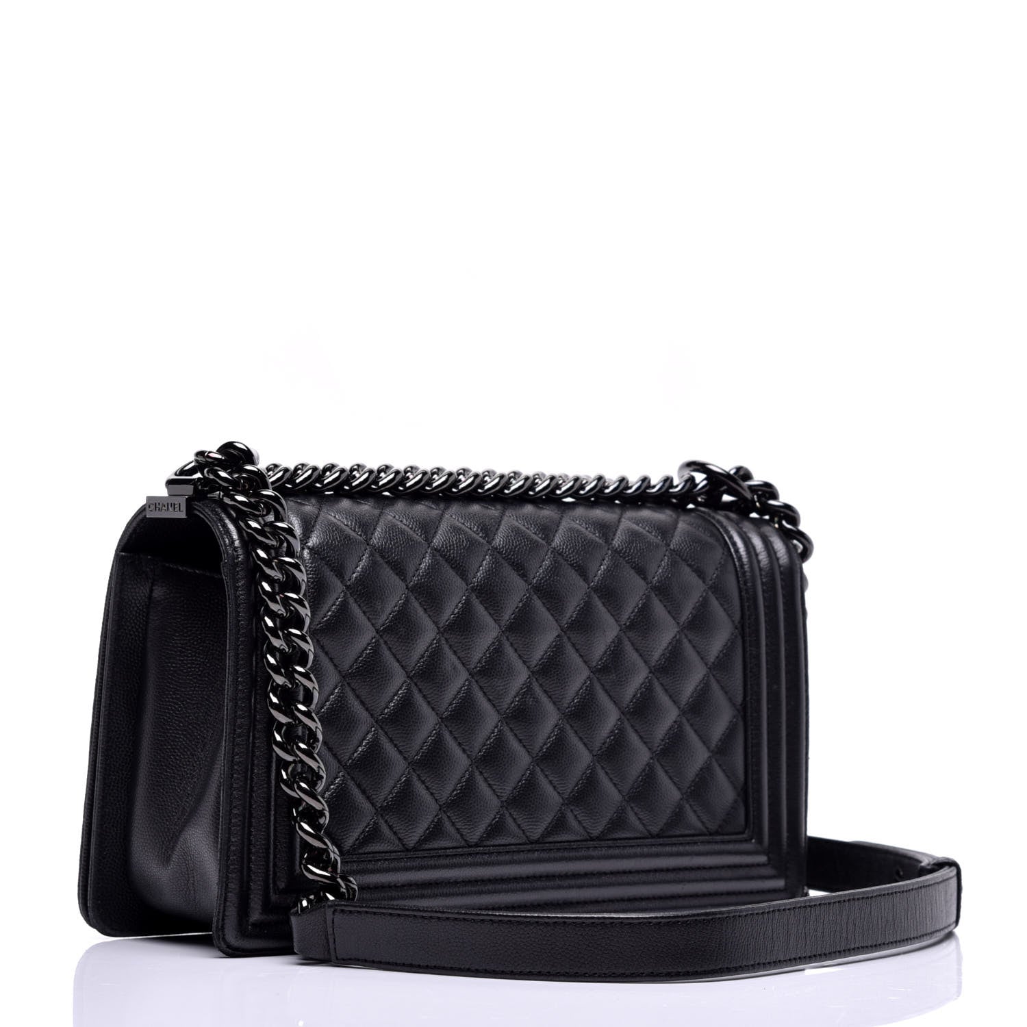 Chanel Caviar Quilted Medium Boy Flap So Black 3 of 10