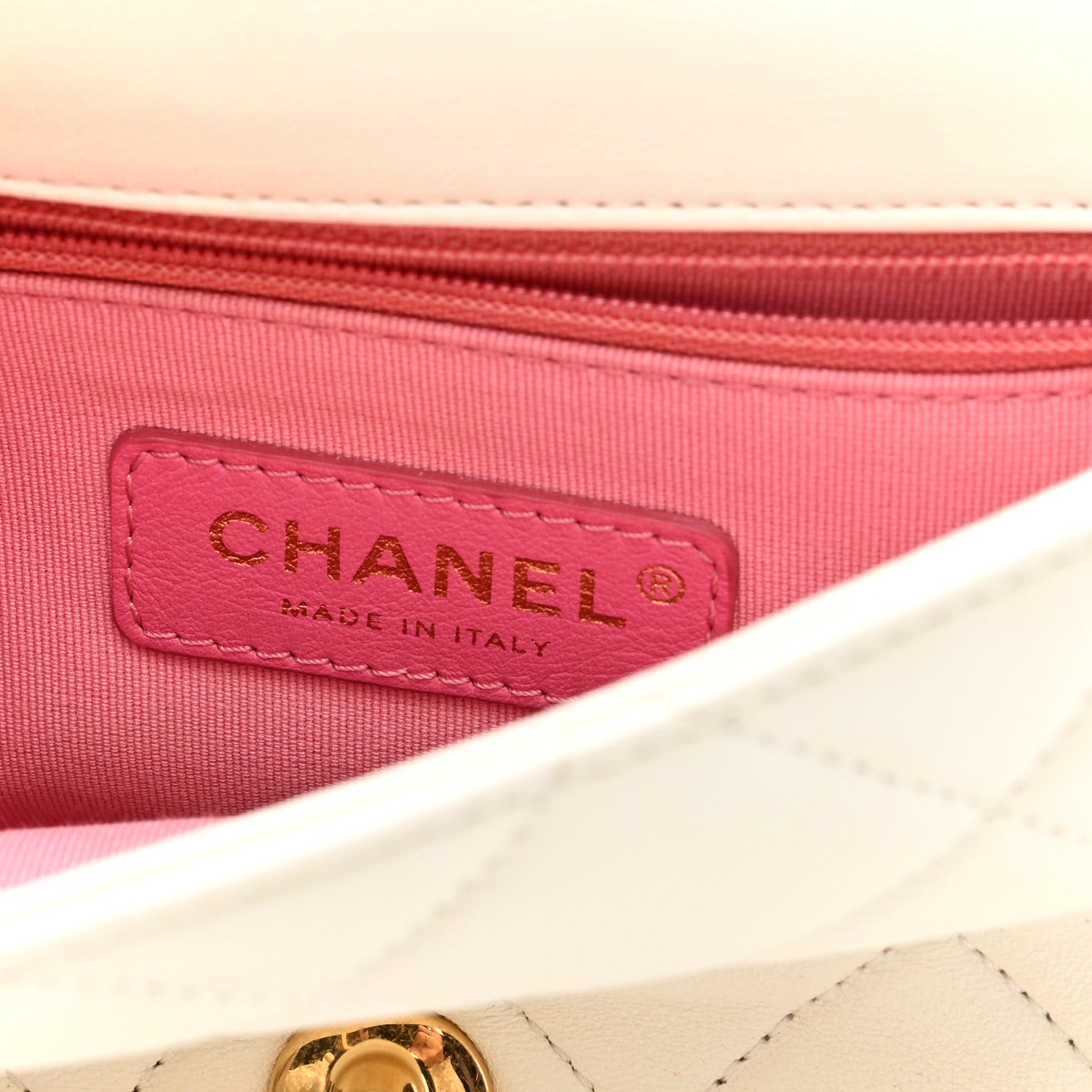 Chanel Lambskin Metal Quilted Mini Top Handle Square Flap White 6 of 10