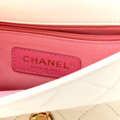 Chanel Lambskin Metal Quilted Mini Top Handle Square Flap White 6 of 10