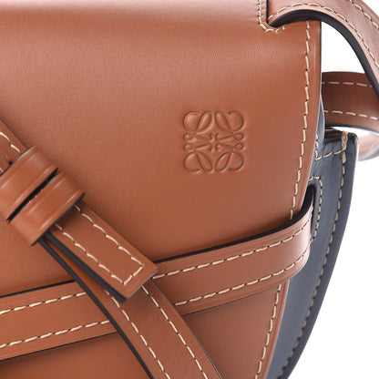 Loewe Calfskin Small Gate Crossbody Bag Tan Steel Blue 10 of 10