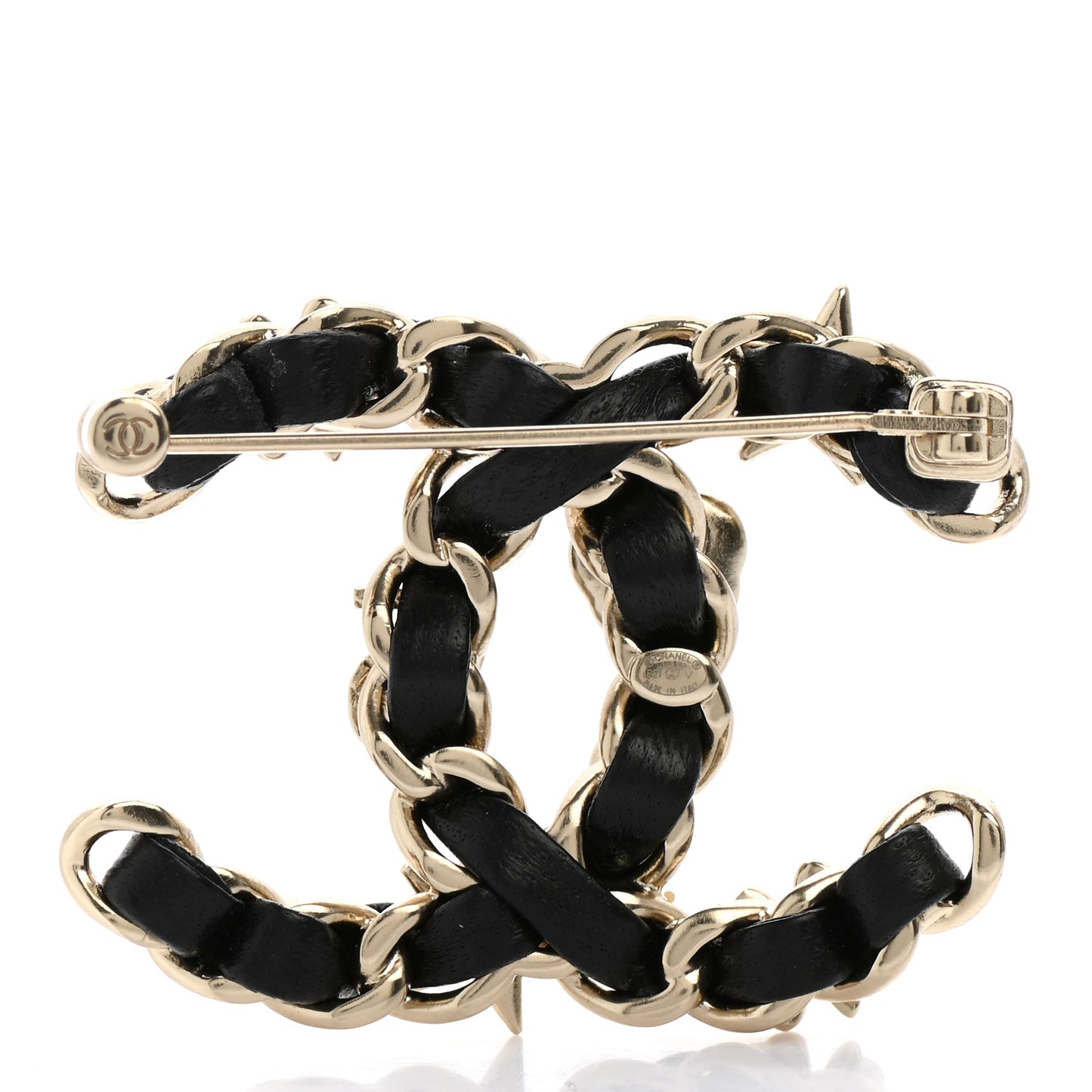 Lambskin Pearl Strass Sergeant Chanel Brooch Gold