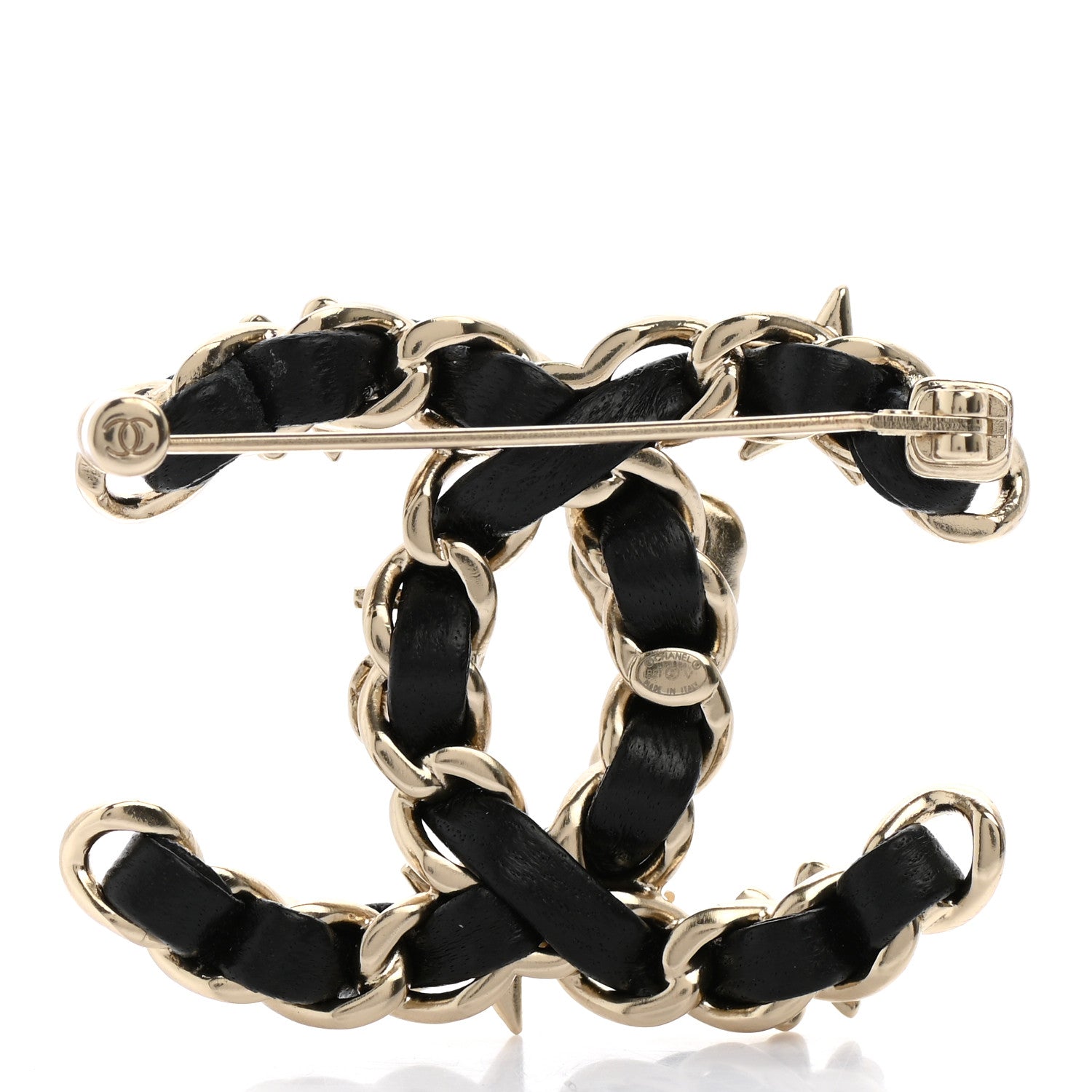 Chanel Lambskin Pearl Strass Sergeant Chanel Brooch Gold 3 of 5