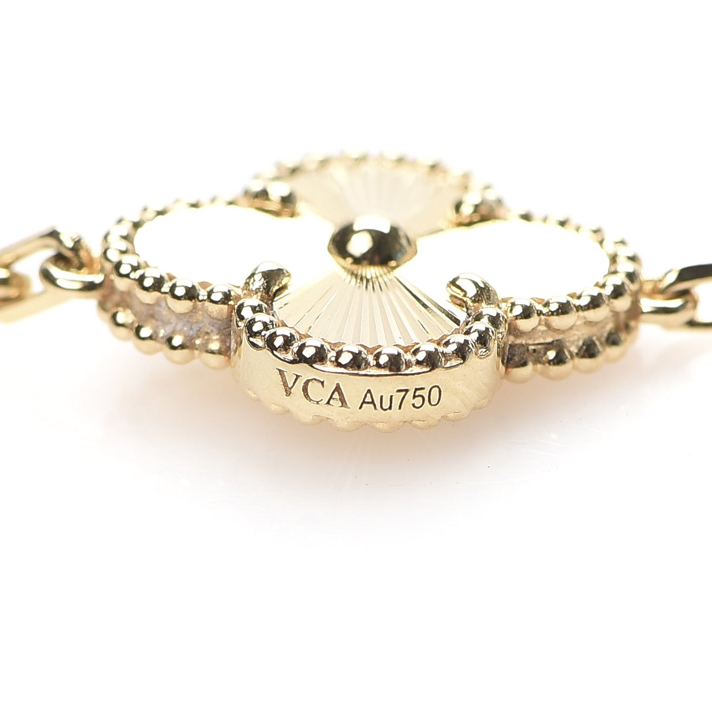 18K Yellow Gold 5 Motifs Guilloche Vintage Alhambra Bracelet