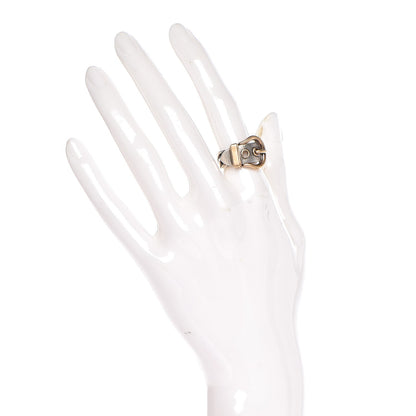 Hermes Sterling Silver 18K Yellow Gold Belt Buckle Ring 53 6.25 2 of 5
