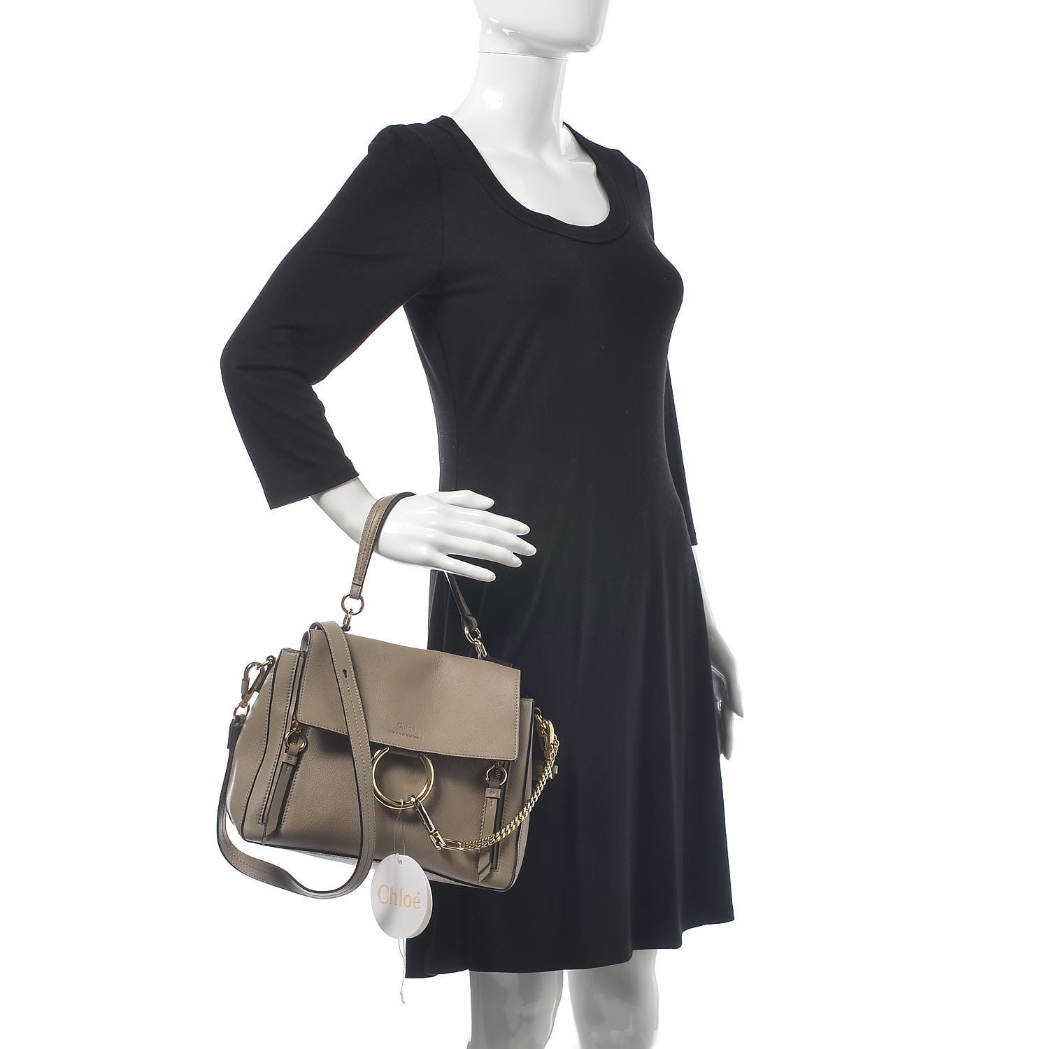 Chloe Calfskin Small Faye Day Shoulder Bag Motty Grey 2 of 10