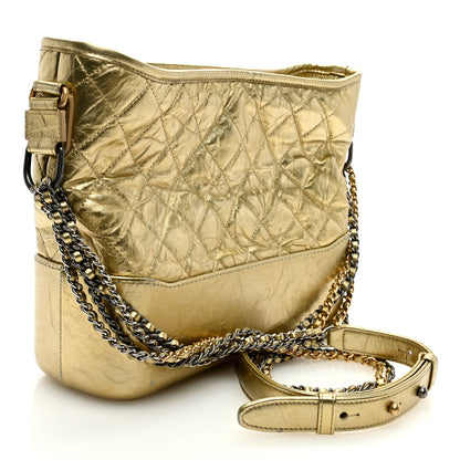 Chanel Metallic Aged Calfskin Quilted Medium Gabrielle Gold 2 of 9
