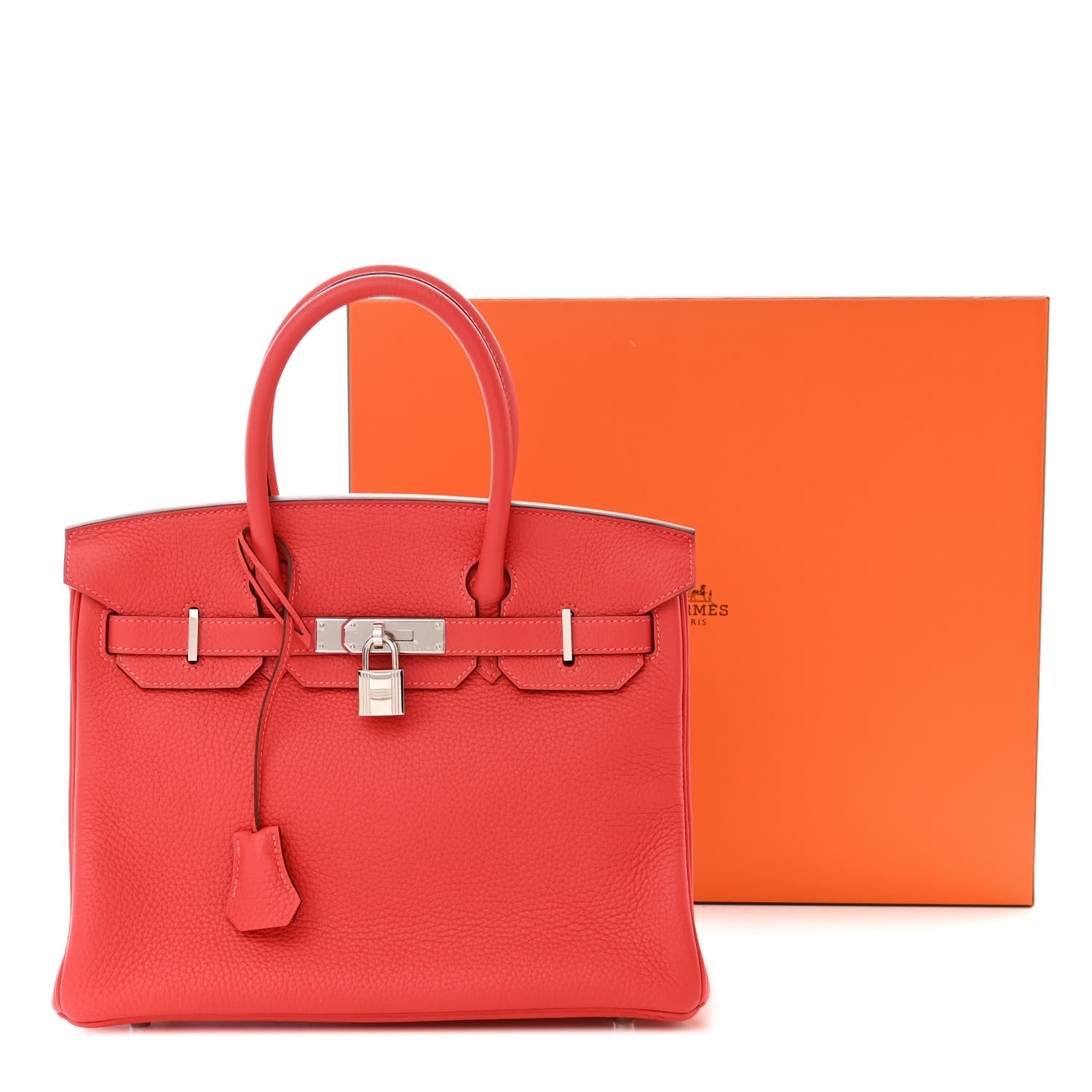 Hermes Taurillon Clemence Birkin 30 Rouge Pivoine 11 of 11