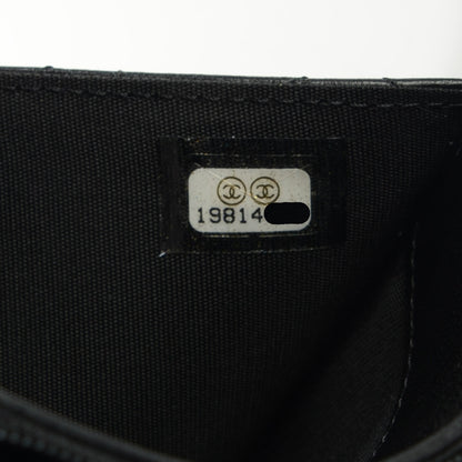 Chanel Calfskin Quilted Boy Card Holder Wallet Black 7 of 8