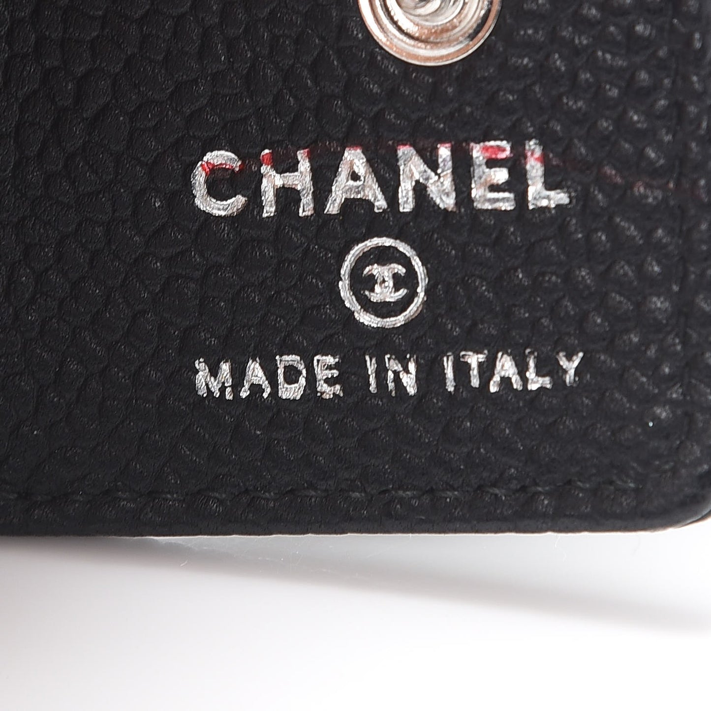 Caviar Photo Holder Key Chain Bag Charm Black