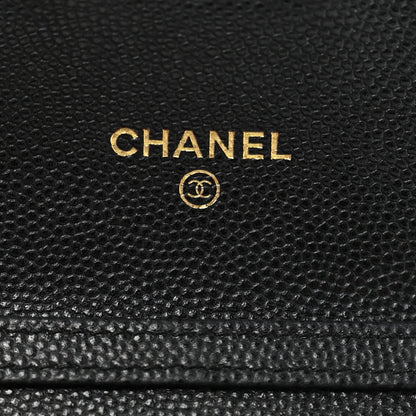 Chanel Caviar Quilted Flap Card Holder On Chain Black 5 of 10