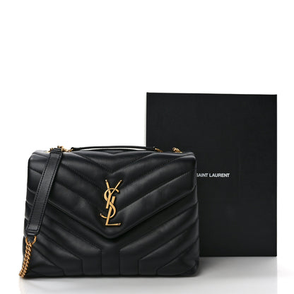 Saint Laurent Calfskin Y Quilted Monogram Small Loulou Chain Satchel Black 10 of 10