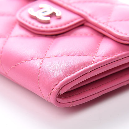 Chanel Lambskin Quilted CC Card Holder Pink 6 of 11