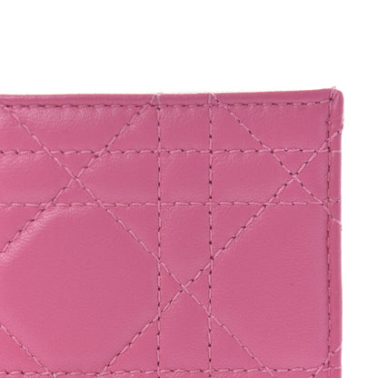 Christian Dior Lambskin Cannage Lady Dior Card Holder Pink 8 of 8