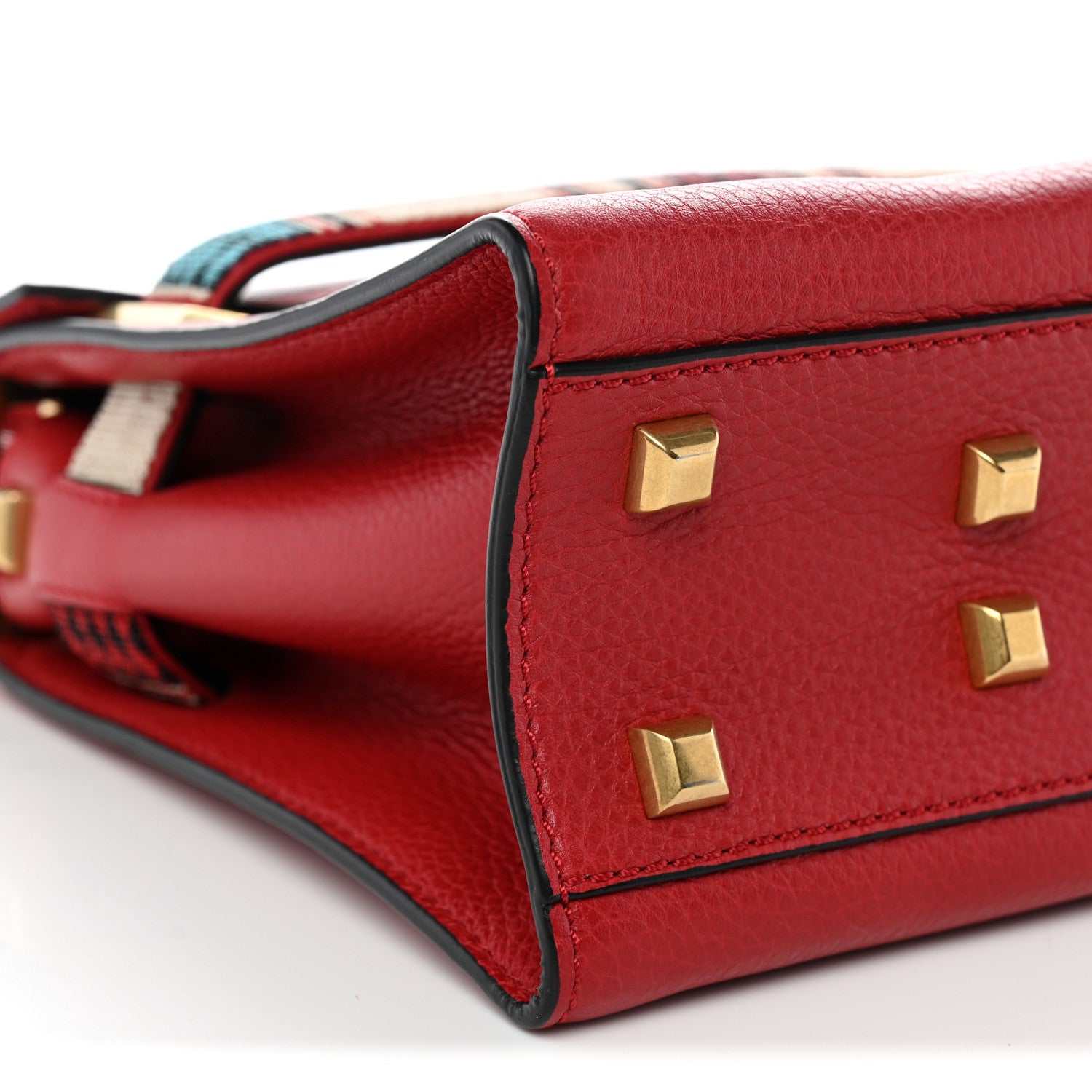 Valentino Garavani Pebbled Calfskin Beaded Small My Rockstud Frame Bag Rosso Valentino 8 of 9