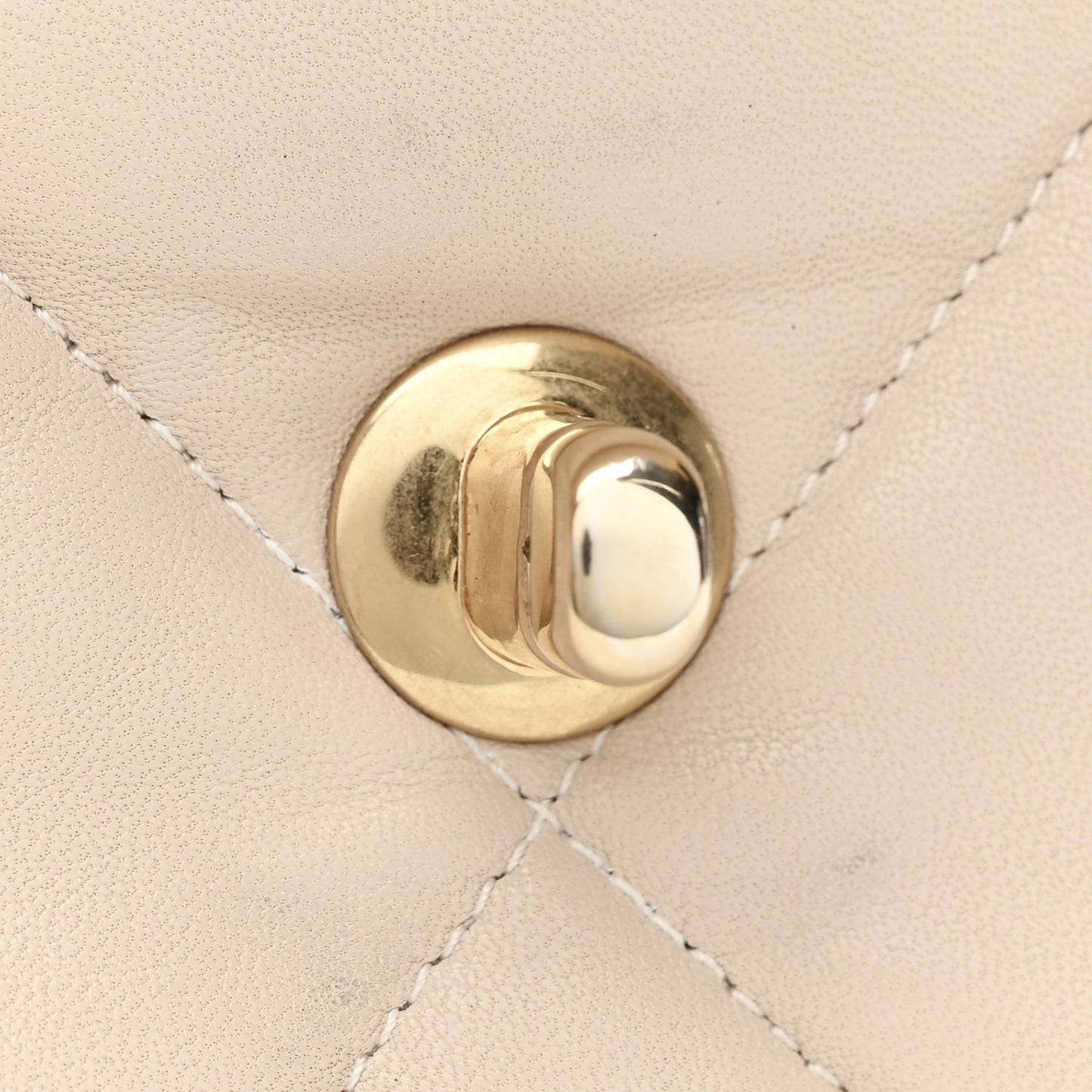 Goatskin Quilted Large Chanel 19 Flap Beige