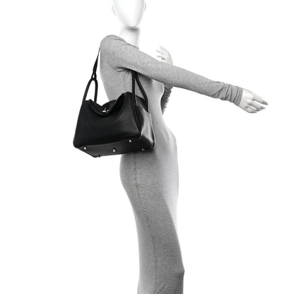 Hermes Taurillon Clemence Lindy 30 Black 2 of 16