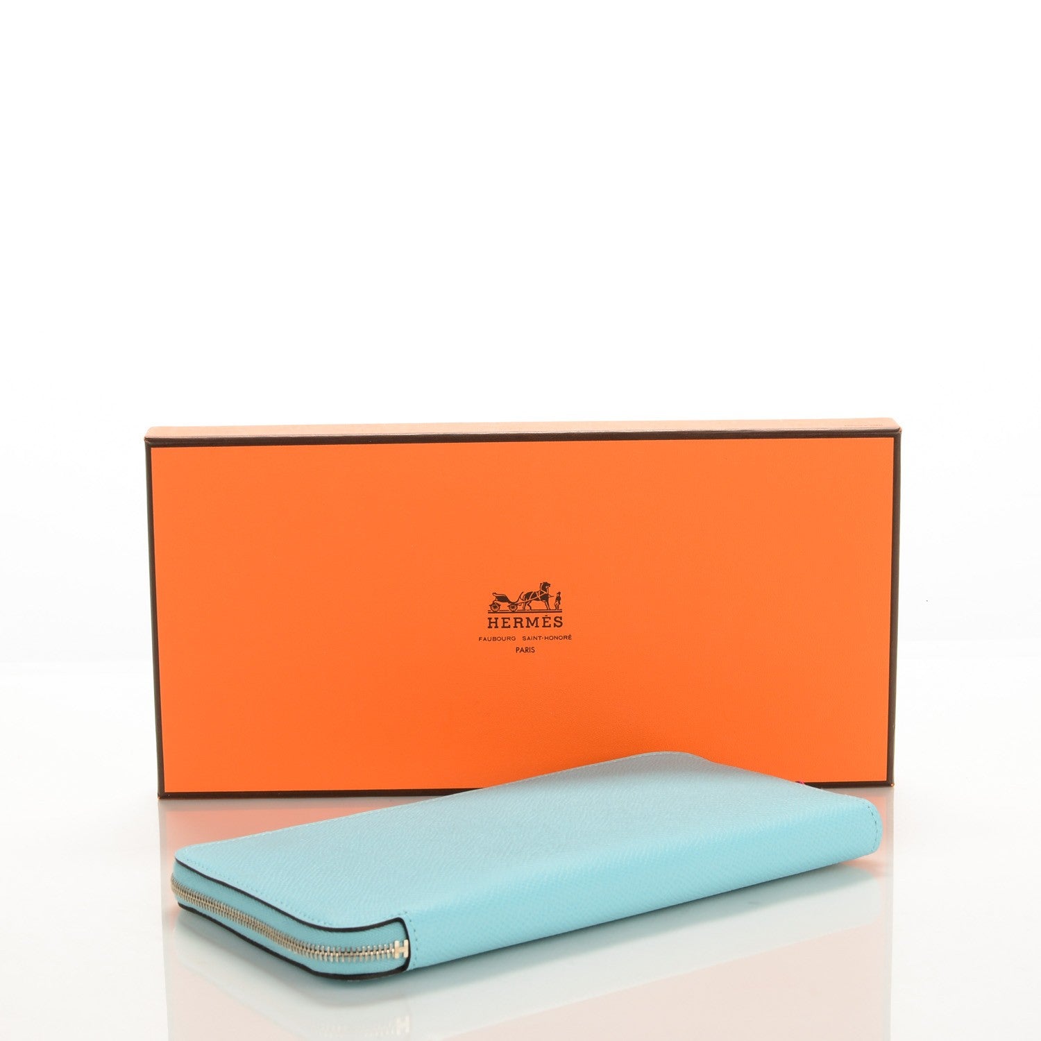 Hermes Epsom Silk'In Wallet Bleu Atoll Rose Tyrien 4 of 9