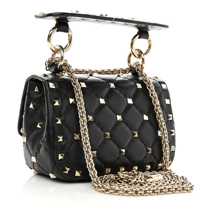 Valentino Garavani Nappa Micro Rockstud Spike Shoulder Bag Black 3 of 8