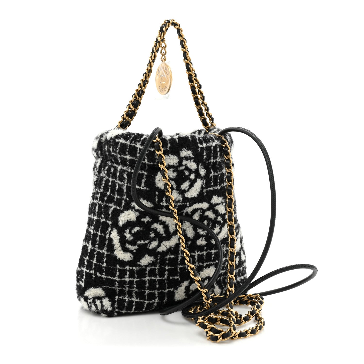 Chanel Cashmere Mini Chanel 22 Black White 3 of 10