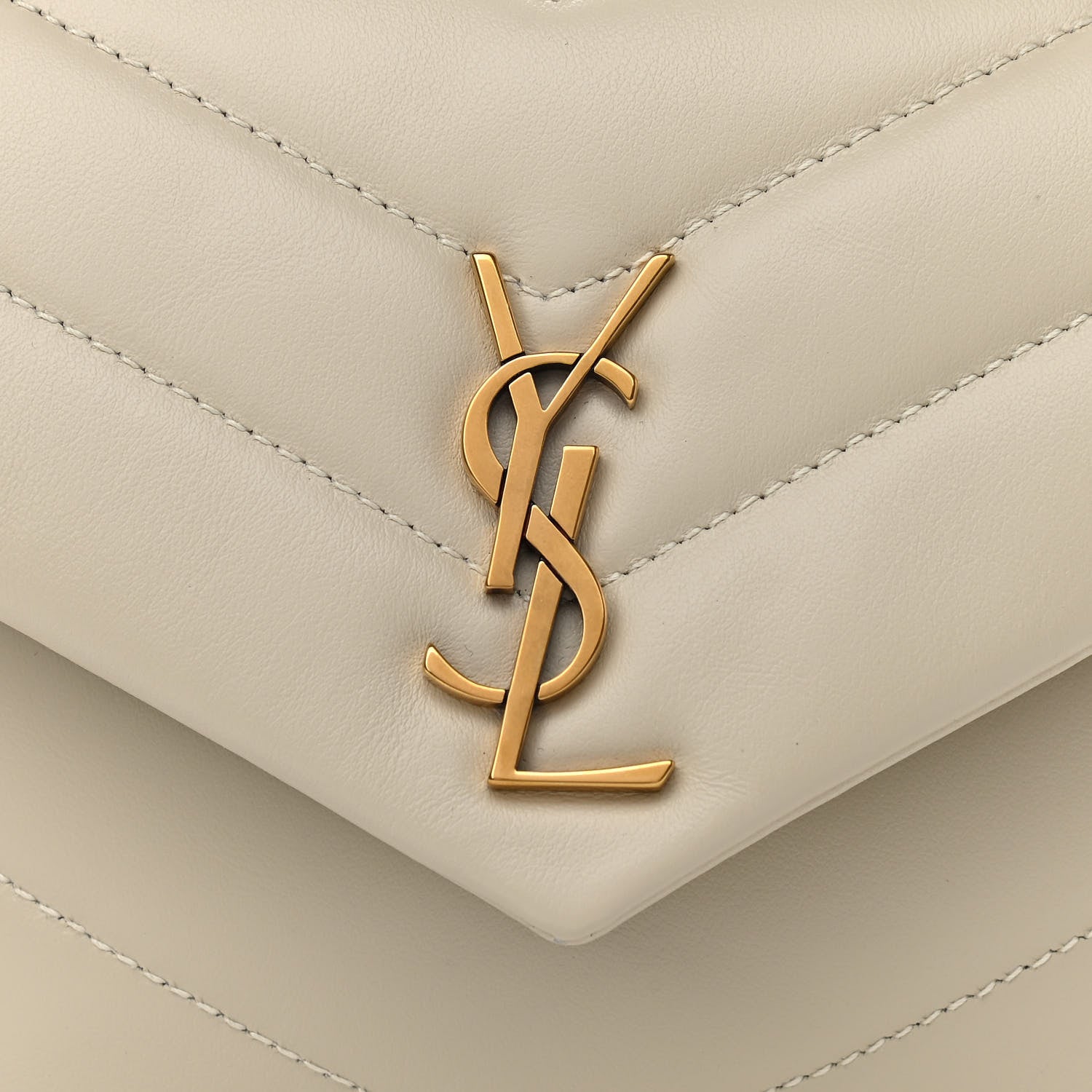 Saint Laurent Calfskin Y Quilted Monogram Toy Loulou Crossbody Bag Ivory 8 of 10