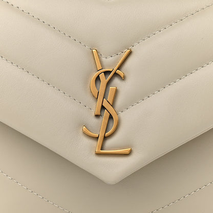 Saint Laurent Calfskin Y Quilted Monogram Toy Loulou Crossbody Bag Ivory 8 of 10