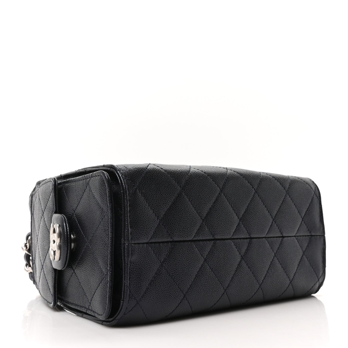 Metallic Caviar Quilted Mini Chanel 25 Handbag Dark Blue