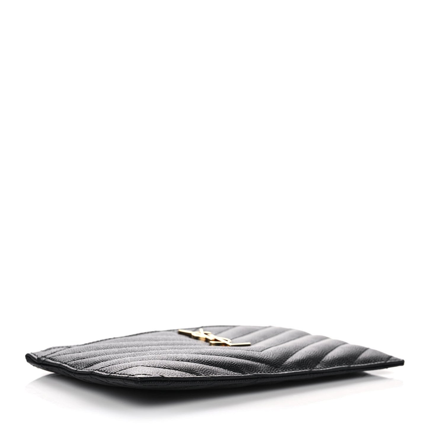 Grain De Poudre Chevron Monogram Large Bill Pouch Black