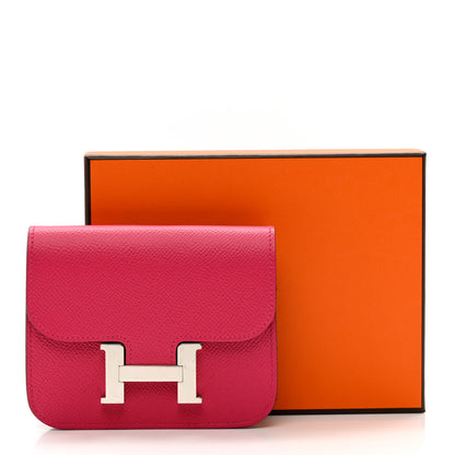 Hermes Epsom Constance Slim Wallet Rose Mexico 7 of 7
