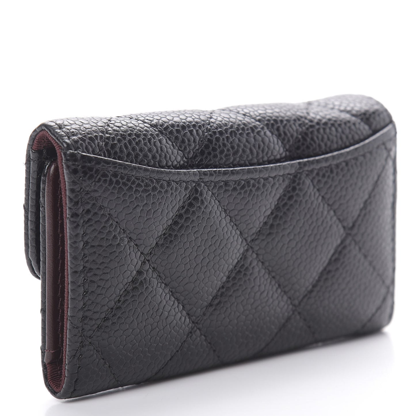 Caviar Quilted 6 Key Holder Black